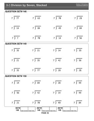 KewlActiveMinds Grade 3 Math, Division Worksheets Sample Chapter | PDF