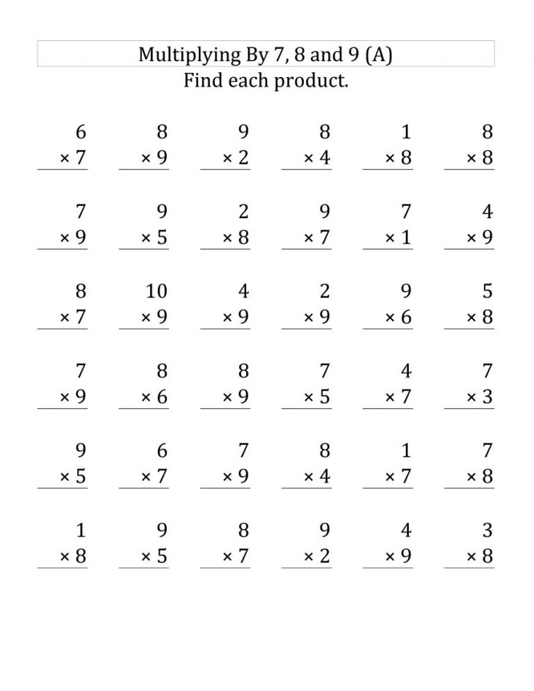 3rd Grade Multiplication Worksheets - Best Coloring Pages For Kids ...