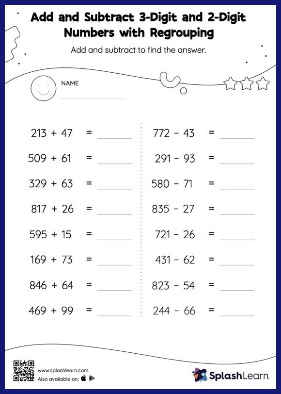 Subtraction Worksheets for 3rd Graders Online - SplashLearn