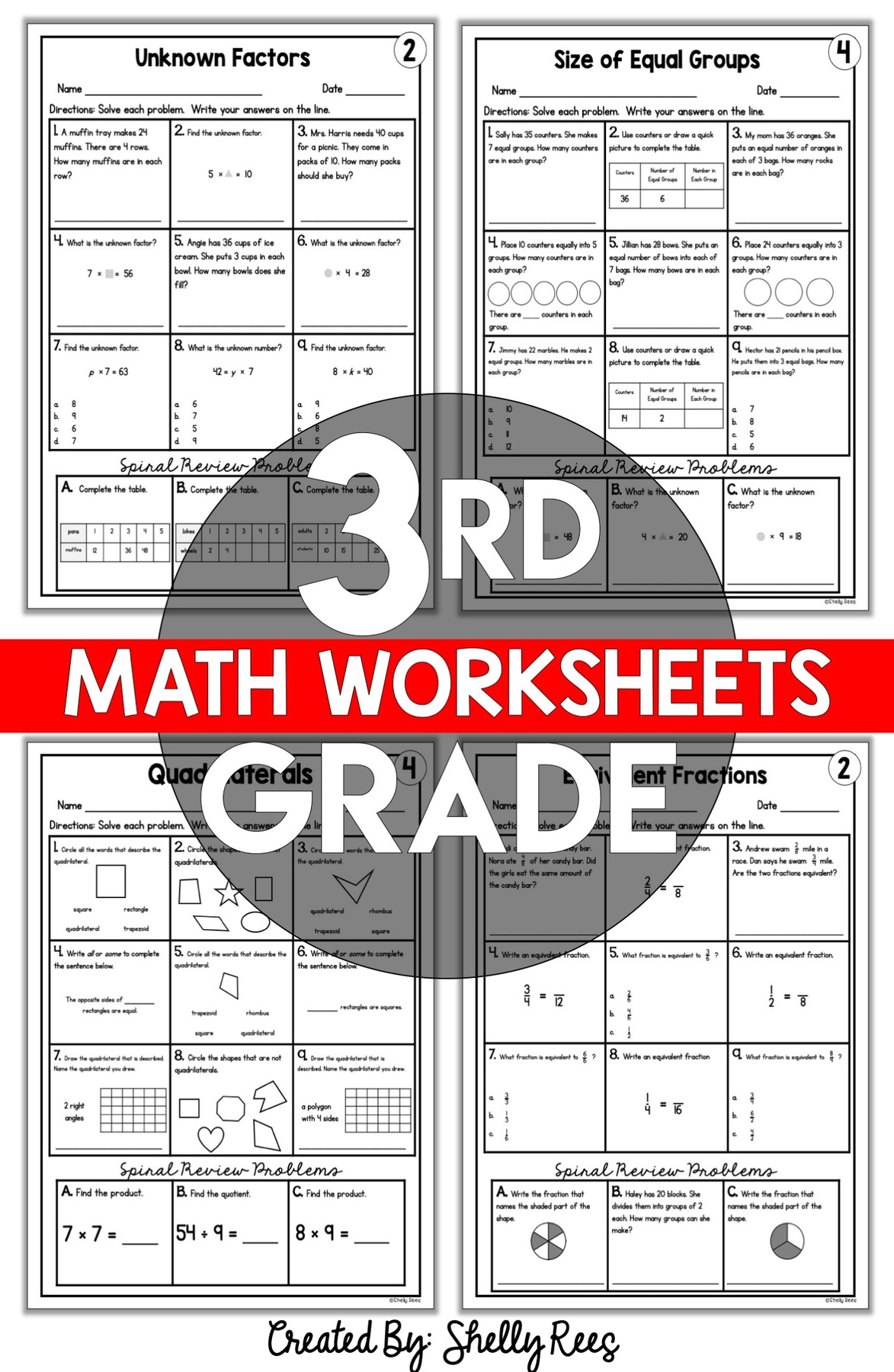 3rd Grade Math Worksheets Free and Printable - Appletastic Learning