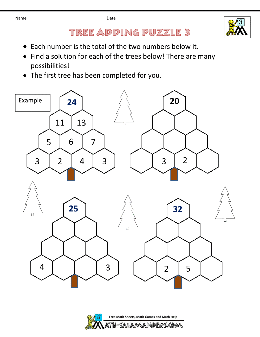 3rd grade math puzzle worksheet