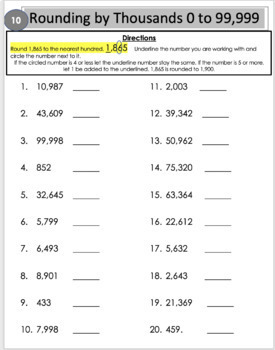 3rd and 4th Grade Rounding Worksheets by Spectacular Students worksheets library