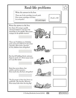 3rd grade math word problems printable worksheet
