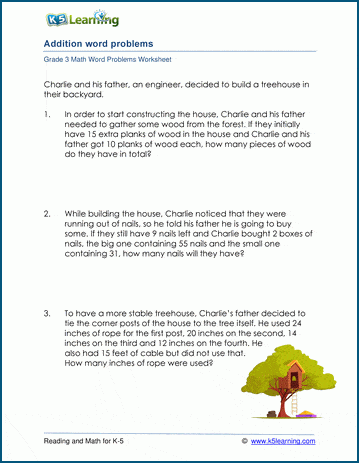 3rd grade math word problems