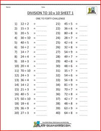 Printable Division Worksheets 3rd &  4th Grade