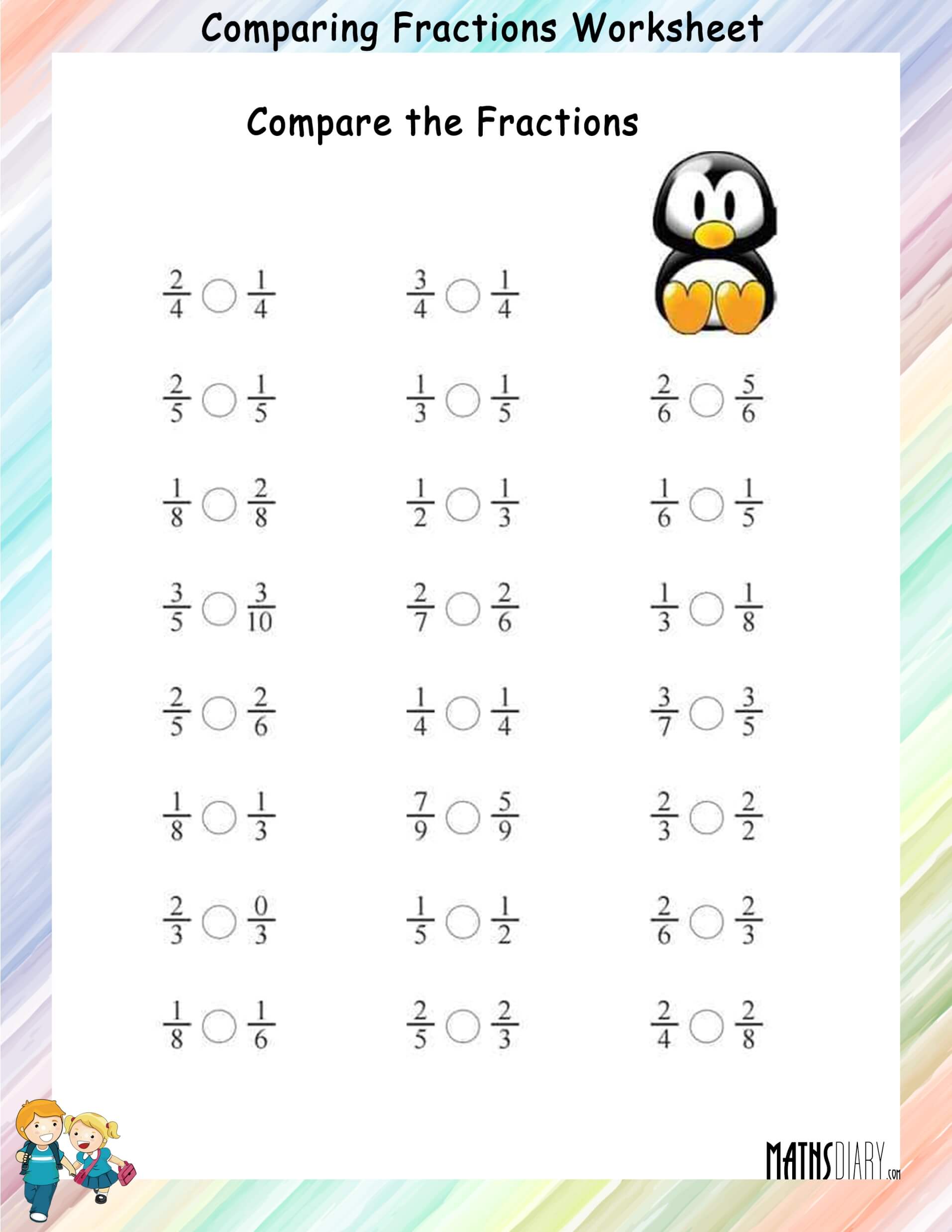 3rd grade math worksheet fractions