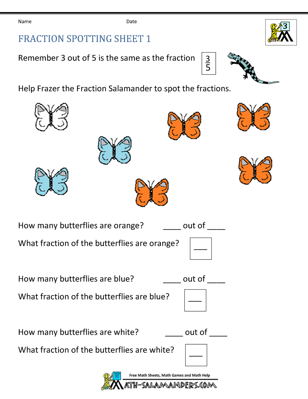 Finding Fractions - Fraction Spotting