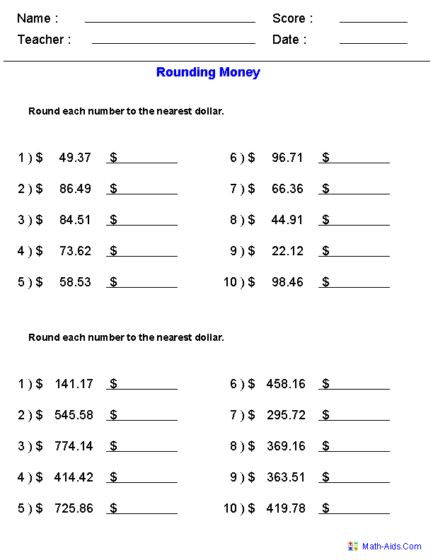 Rounding Worksheets | Rounding Worksheets for Practice