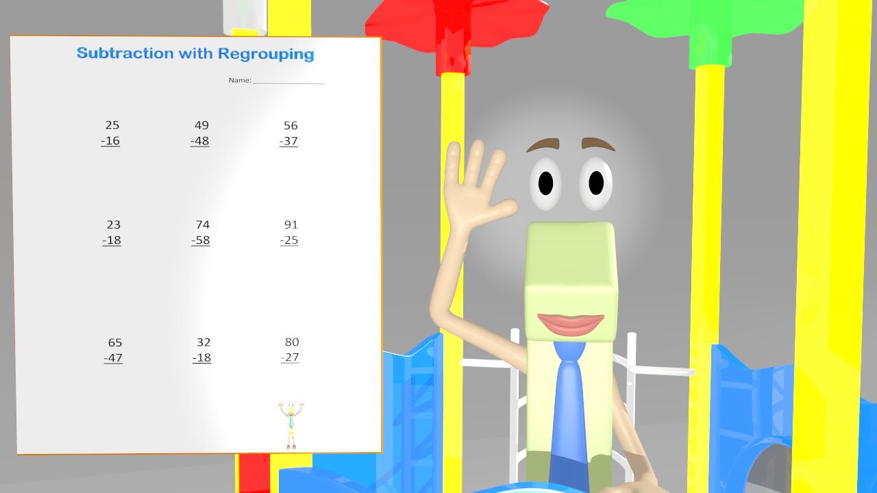 Subtraction with Regrouping Worksheet Video - 2nd Grade Math Video