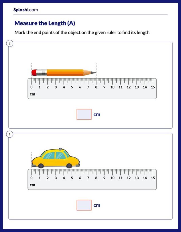 Measure Lengths using the ruler Worksheets for 3rd Graders Online ...