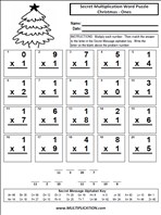 3rd grade multiplication worksheet for christmas