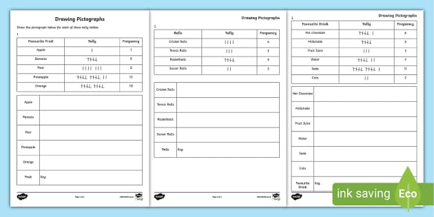 Drawing Pictographs Activity Sheet (teacher made) - Twinkl