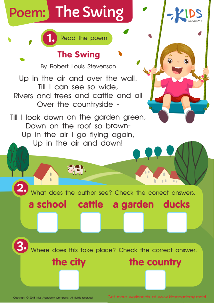 3rd grade poetry worksheet