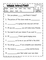 Third Grade Reading Worksheets