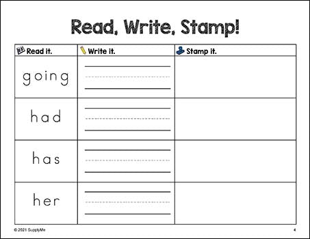 First Grade Sight Words Worksheets - Read, Write, And Stamp, 3 ...