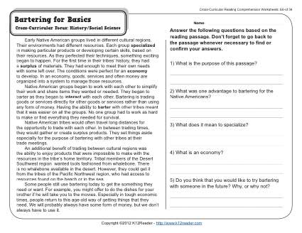 3rd grade reading comprehension worksheet k12reader