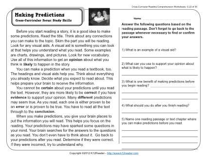 3rd grade reading comprehension worksheet k12reader