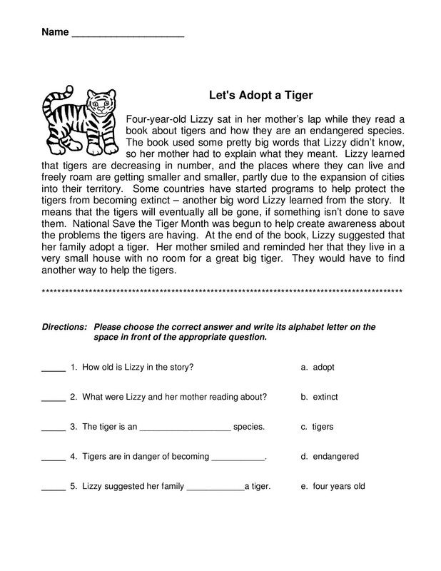 3rd grade reading worksheet free