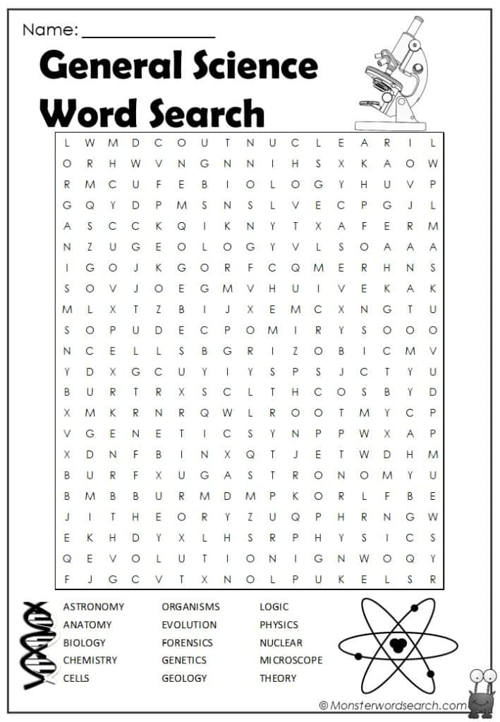3rd grade science word search