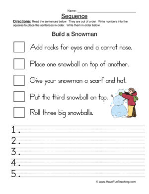 Sequencing Reading Worksheets  