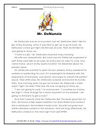 Reading Sequencing Worksheets