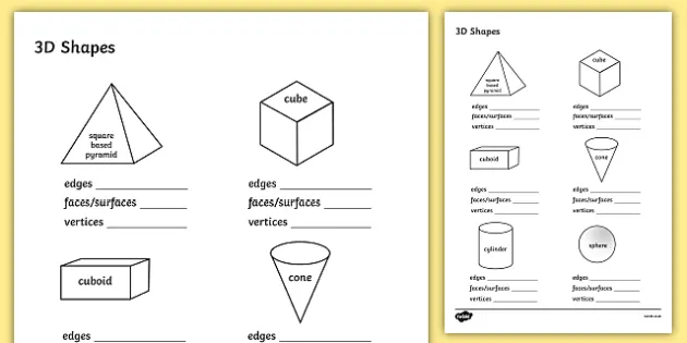 Properties of 3D Shapes Worksheet | Math |  USA