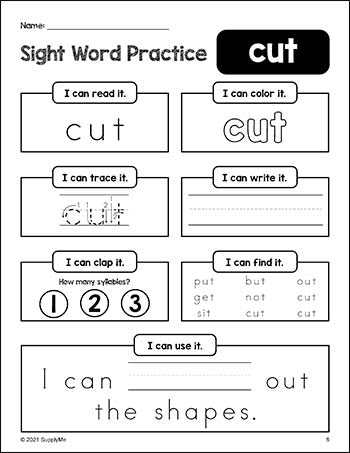 3rd grade sight words worksheet