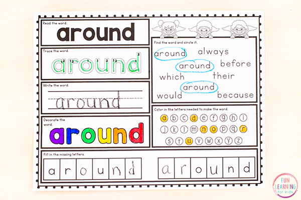 Free Printable Second Grade Sight Word Worksheets