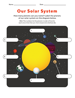 3rd grade solar system worksheet