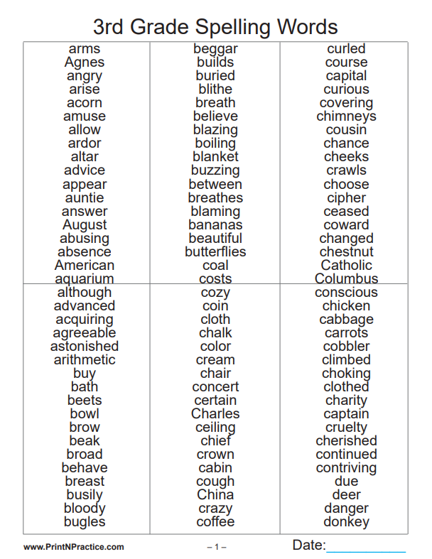 Third Grade Worksheets - Print And Customize