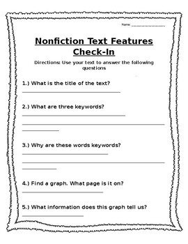 Text features worksheet worksheets library