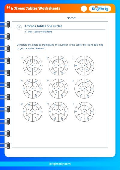 Free &  Printable 4 Times Tables Worksheets for Kids [PDFs]
