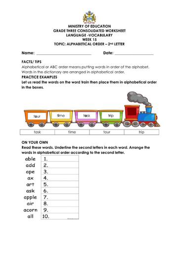 Grade 3 English Language Vocabulary Week 15 - 2022 - consolidated ...