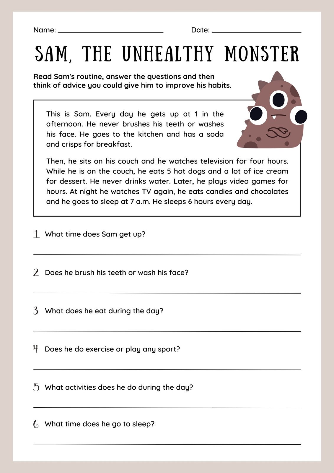 Free printable 3rd grade reading worksheet templates 