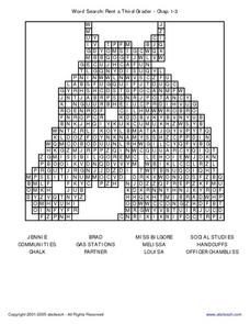 Word Search: Rent a Third Grader- Ch. 1-3 Worksheet for 2nd - 3rd ...