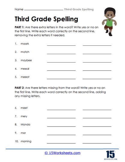 3rd Grade Spelling Words Worksheets - 15 Worksheets Library