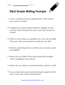 3rd Grade Writing Worksheets