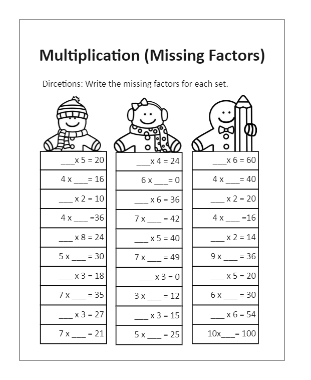 Grade 3 Multiplication Worksheet | EdrawMax Template