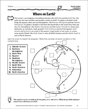3th grade social studies worksheet