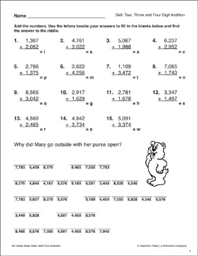 4 digit addition with regrouping worksheet