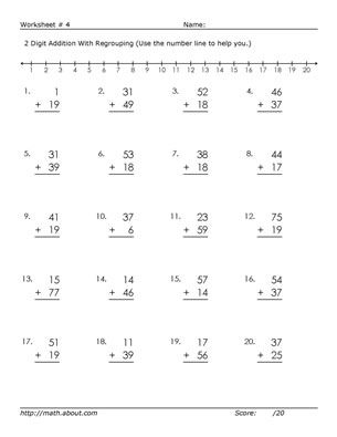 10 Double-Digit Addition Worksheets With Regrouping