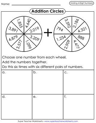 4 digit addition worksheet pdf