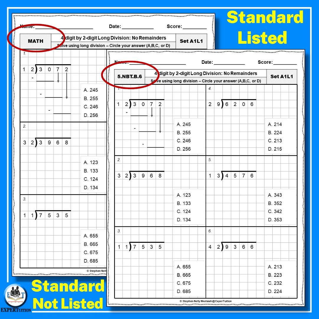 4 digit by 2 digit division worksheet
