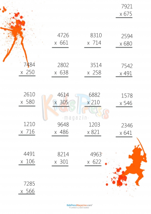 4 digit by 3 digit multiplication worksheet
