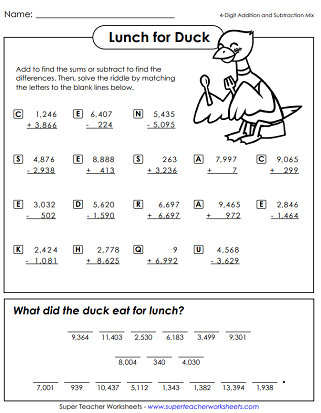 4 digit subtraction with regrouping worksheet