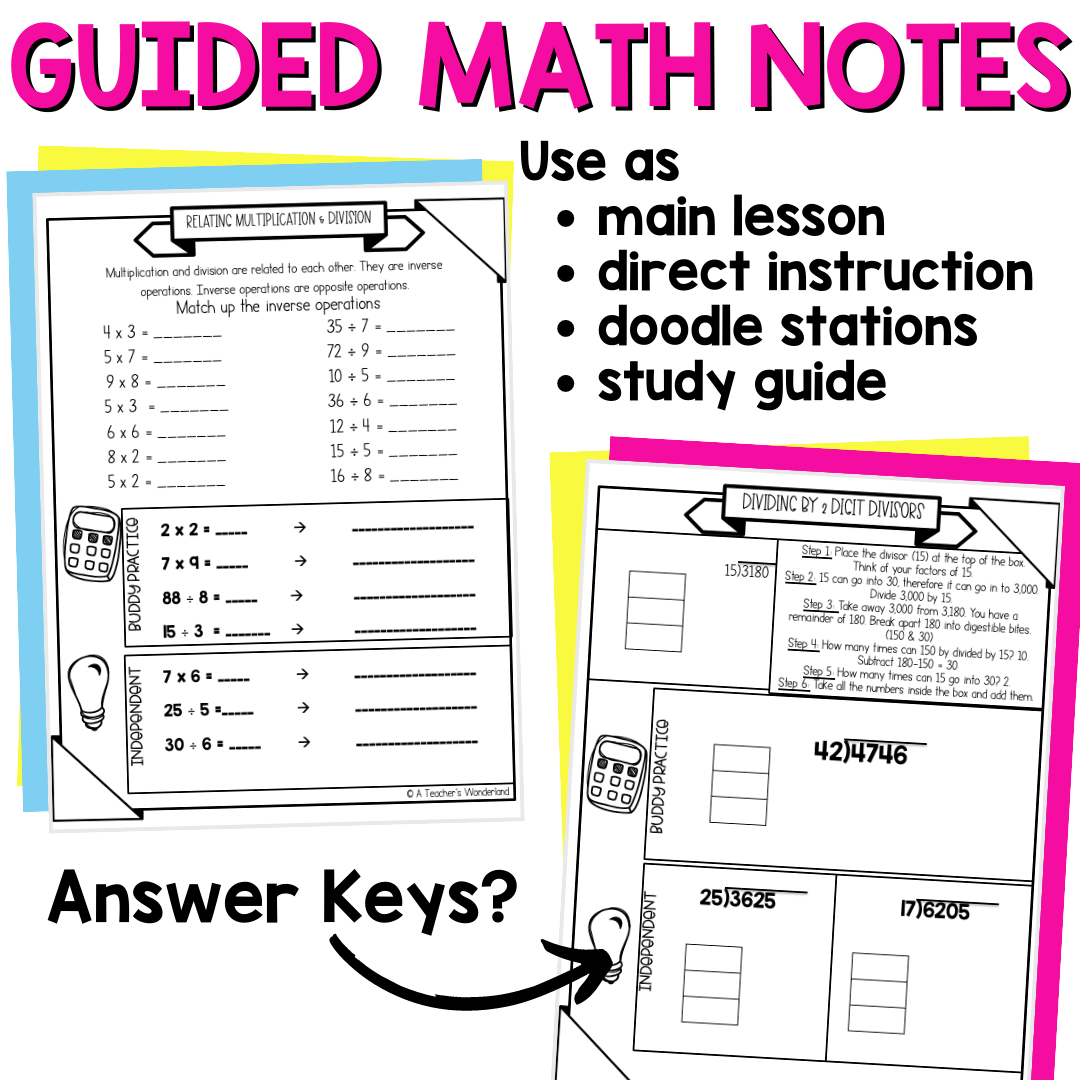 4th Grade Math Notes: Geometry Unit (PDF)