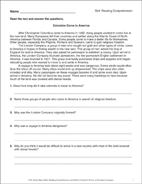 4 grade social studies worksheet