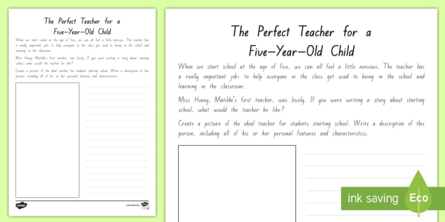 FREE! - The Perfect Teacher Worksheet / Worksheet - Twinkl