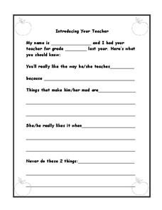 4 grade teacher worksheet