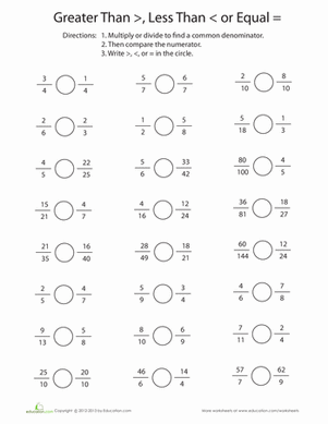 Greater Than or Less Than? Comparing Fractions | Worksheet ...